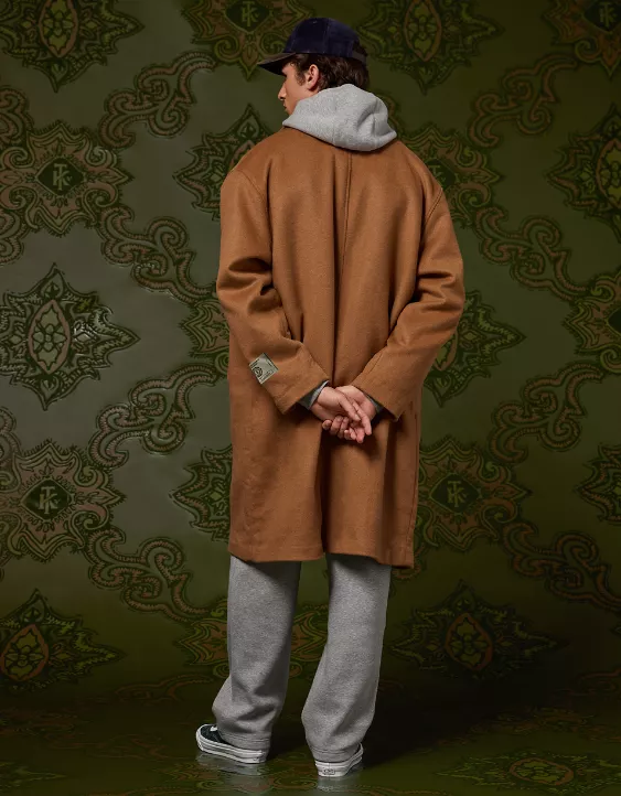 AE X Tru Kolors Wool-Blend Topcoat Brown 2 AE X Tru Kolors Wool-Blend Topcoat Brown - Image 2