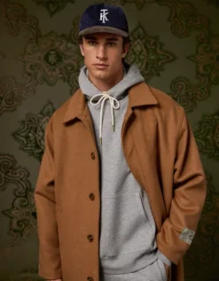 AE X Tru Kolors Wool-Blend Topcoat Brown 12 AE X Tru Kolors Wool-Blend Topcoat Brown -American Eagle Fashion 0101 1798 200 os