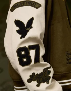 AE X Tru Kolors Varsity Jacket Olive -American Eagle Fashion 0101 1799 309 d2