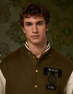 AE X Tru Kolors Varsity Jacket Olive -American Eagle Fashion 0101 1799 309 l2