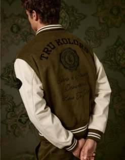 AE X Tru Kolors Varsity Jacket Olive