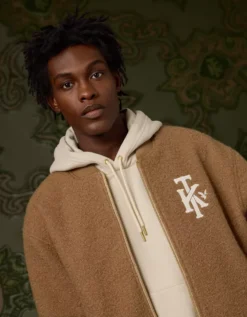 AE X Tru Kolors Sherpa Bomber Jacket Brown -American Eagle Fashion 0101 1803 200 os