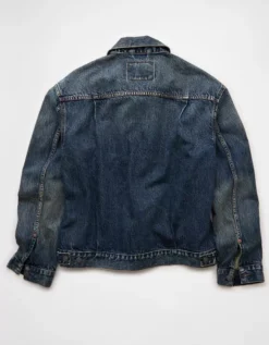 AE Boxy Denim Trucker Jacket Medium Vintage Wash -American Eagle Fashion 0106 1757 489 b