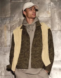 AE Camo Denim Trucker Jacket Nomad Olive