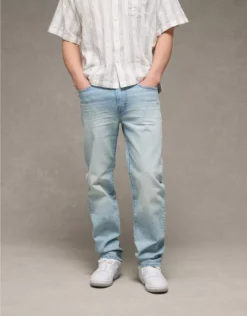 AE EasyFlex +TENCEL™ Fibers Relaxed Straight Jean Indigo Skylight Destroy