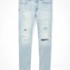 AE AirFlex+ Ultrasoft Patched Athletic Skinny Jean Crushed Ice