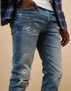 AE AirFlex+ Patched Athletic Skinny Jean Destroyed Medium Wash -American Eagle Fashion 0114 6873 919 d2