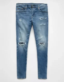 AE AirFlex+ Patched Athletic Skinny Jean Destroyed Medium Wash -American Eagle Fashion 0114 6873 919 f