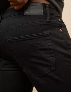 AE AirFlex+ Athletic Skinny Patched Jean Destroyed Black -American Eagle Fashion 0114 6928 038 d2