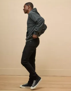 AE AirFlex+ Athletic Skinny Patched Jean Destroyed Black -American Eagle Fashion 0114 6928 038 os