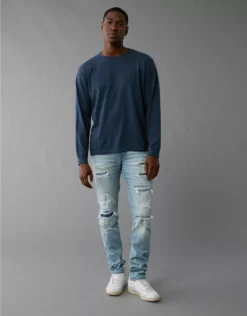 AE AirFlex+ Patched Athletic Skinny Jean Icy Repair