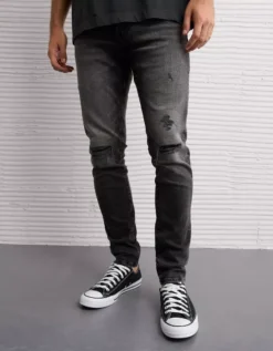 AE AirFlex+ Patched Athletic Skinny Jean Black Wash 11 AE AirFlex+ Patched Athletic Skinny Jean Black Wash -American Eagle Fashion 0114 7225 081 d2