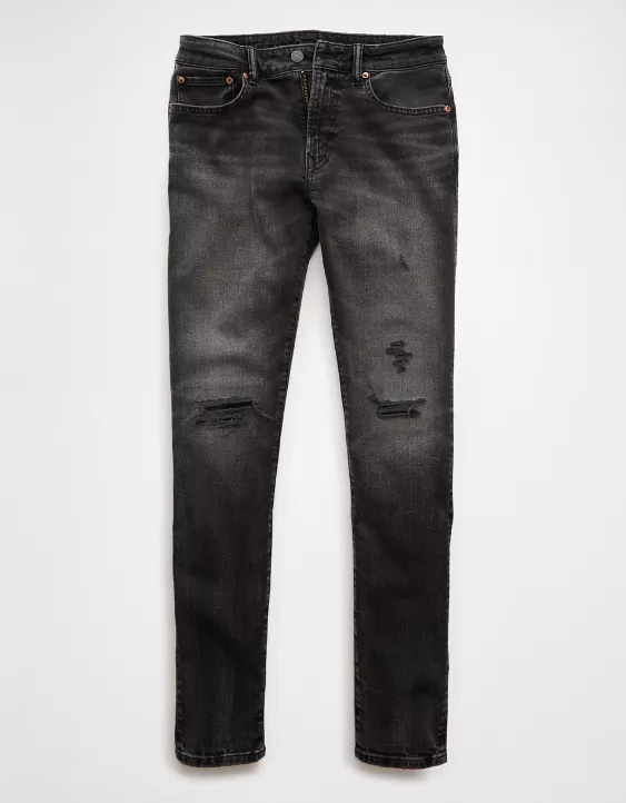 AE AirFlex+ Patched Athletic Skinny Jean Black Wash 3 AE AirFlex+ Patched Athletic Skinny Jean Black Wash - Image 3