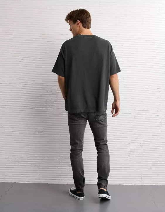 AE AirFlex+ Patched Athletic Skinny Jean Black Wash 2 AE AirFlex+ Patched Athletic Skinny Jean Black Wash - Image 2