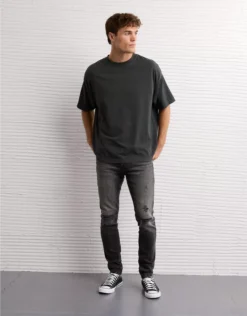 AE AirFlex+ Patched Athletic Skinny Jean Black Wash