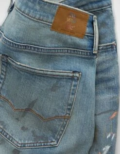 AE AirFlex+ Patched Athletic Skinny Jean Indigo Splatter -American Eagle Fashion 0114 7272 941 d1