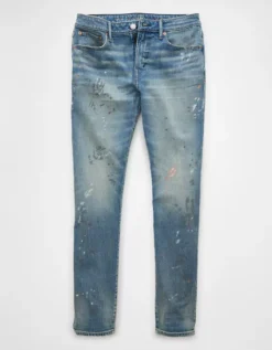 AE AirFlex+ Patched Athletic Skinny Jean Indigo Splatter -American Eagle Fashion 0114 7272 941 f