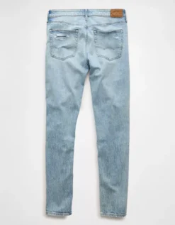 AE AirFlex+ TENCEL™ Fibers Patched Athletic Skinny Jean Light Destroy Wash -American Eagle Fashion 0114 7352 508 b