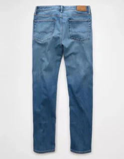 AE AirFlex+ Slim Straight Jean Bright Blue -American Eagle Fashion 0116 7255 426 b