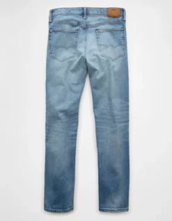 AE EasyFlex +TENCEL™ Fibers Patched Slim Straight Jean Medium Destroy -American Eagle Fashion 0116 7256 826 b