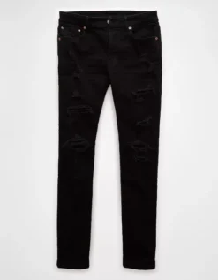 AE AirFlex+ Ripped Slim Jean Destroyed Black -American Eagle Fashion 0117 7074 038 f