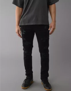 AE AirFlex+ Ripped Slim Jean Destroyed Black