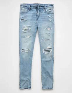 AE AirFlex+ Patched Athletic Fit Jean Destroyed Bright -American Eagle Fashion 0118 7242 943 f