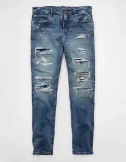 AE AirFlex+ TENCEL™ Fibers Patched Athletic Fit Jean Darken Destroy -American Eagle Fashion 0118 7348 832 f