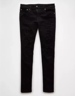AE AirFlex+ Ripped Skinny Jean Rip And Repair Black