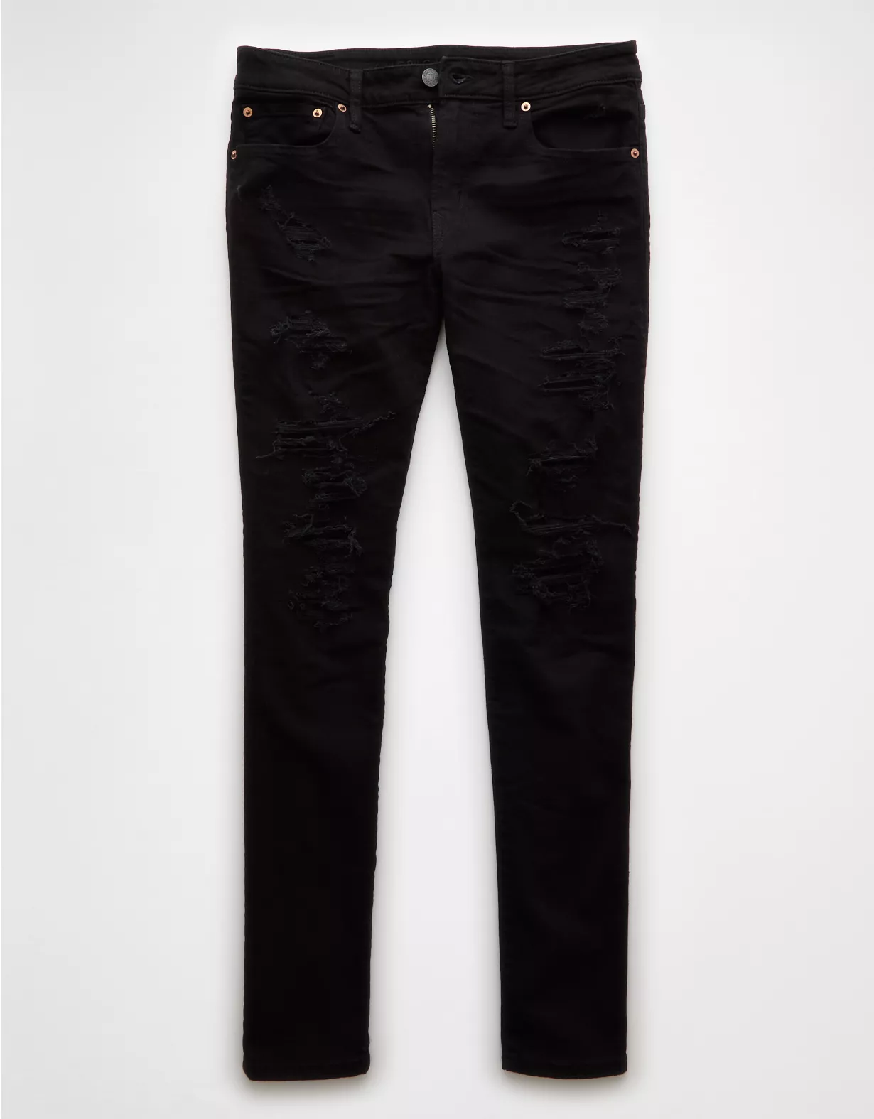 AE AirFlex+ Ripped Skinny Jean Rip And Repair Black 1 AE AirFlex+ Ripped Skinny Jean Rip And Repair Black