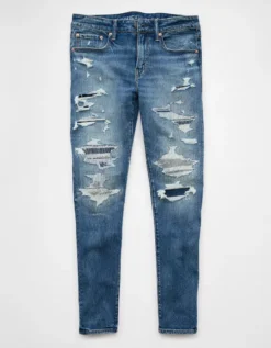 AE AirFlex+ Patched Skinny Jean Medium Destroy 7 AE AirFlex+ Patched Skinny Jean Medium Destroy -American Eagle Fashion 0119 7276 826 f