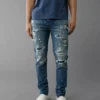 AE AirFlex+ Patched Skinny Jean Medium Destroy