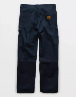 Timberland X AE Wide-Leg Denim Work Pant Dark Indigo -American Eagle Fashion 0122 7079 738 b
