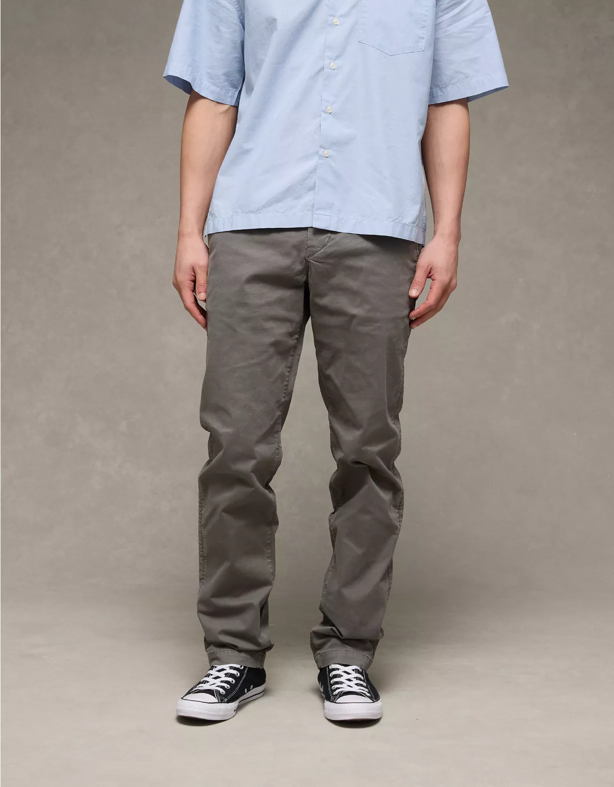 AE Flex Original Straight Lived-In Khaki Pant Grey 1 AE Flex Original Straight Lived-In Khaki Pant Grey