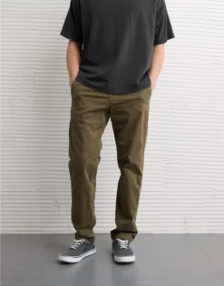 AE Flex Original Straight Lived-In Khaki Pant Bunker Olive