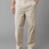 AE Flex Pleated Loose Easy Pant Natural White