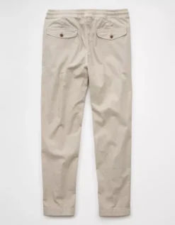 AE Flex Linen-Blend Athletic Fit Pull-On Pant Dune Khaki -American Eagle Fashion 0127 5062 204 b