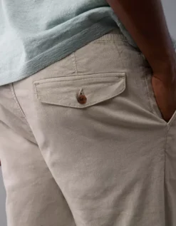AE Flex Linen-Blend Athletic Fit Pull-On Pant Dune Khaki -American Eagle Fashion 0127 5062 204 d2