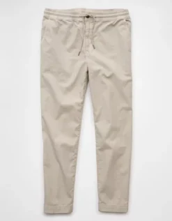 AE Flex Linen-Blend Athletic Fit Pull-On Pant Dune Khaki -American Eagle Fashion 0127 5062 204 f