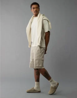 AE 10" Flex Lived-In Cargo Short Taupe