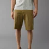 AE Flex 12" Longer Length Lived-In Khaki Short