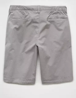 AE 12" Flex Khaki Short Light Gray -American Eagle Fashion 0135 7924 951 b