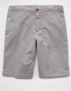 AE 12" Flex Khaki Short Light Gray -American Eagle Fashion 0135 7924 951 f