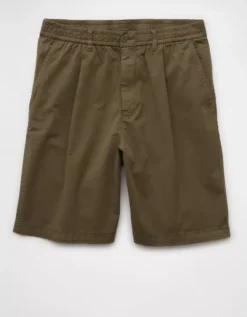 AE Flex Loose Pleated Pull-On Short Arbor Olive -American Eagle Fashion 0135 7950 312 f
