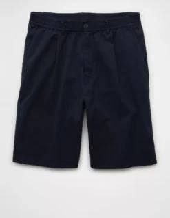 AE Flex Loose Pleated Pull-On Short Navy -American Eagle Fashion 0135 7950 410 f