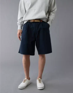 AE Flex Loose Pleated Pull-On Short Navy