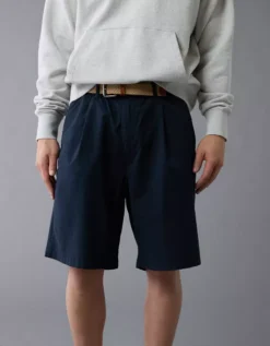 AE Flex Loose Pleated Pull-On Short Navy -American Eagle Fashion 0135 7950 410 os
