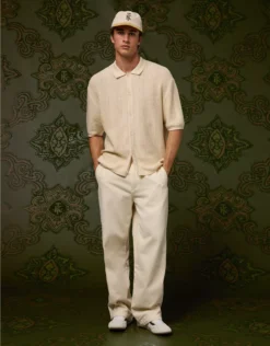 AE X Tru Kolors Sweater Polo Cream