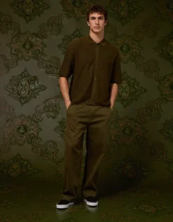 AE X Tru Kolors Sweater Polo Olive -American Eagle Fashion 0141 2165 309 os