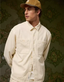 AE X Tru Kolors Chenille Twill Shirt Cream